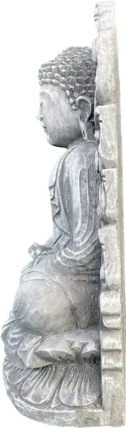 Product image 6 of the product “Bodhi - Buddh, seated in front of relief, 52 cm H | cast stone ”